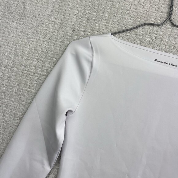 Abercrombie & Fitch Women’s Size XS Long-Sleeve Slim Strech Top White Preppy - Picture 2 of 14